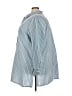 Roaman's Stripes Blue 3/4 Sleeve Button-Down Shirt Size 30W - photo 5