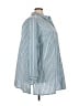 Roaman's Stripes Blue 3/4 Sleeve Button-Down Shirt Size 30W - photo 4