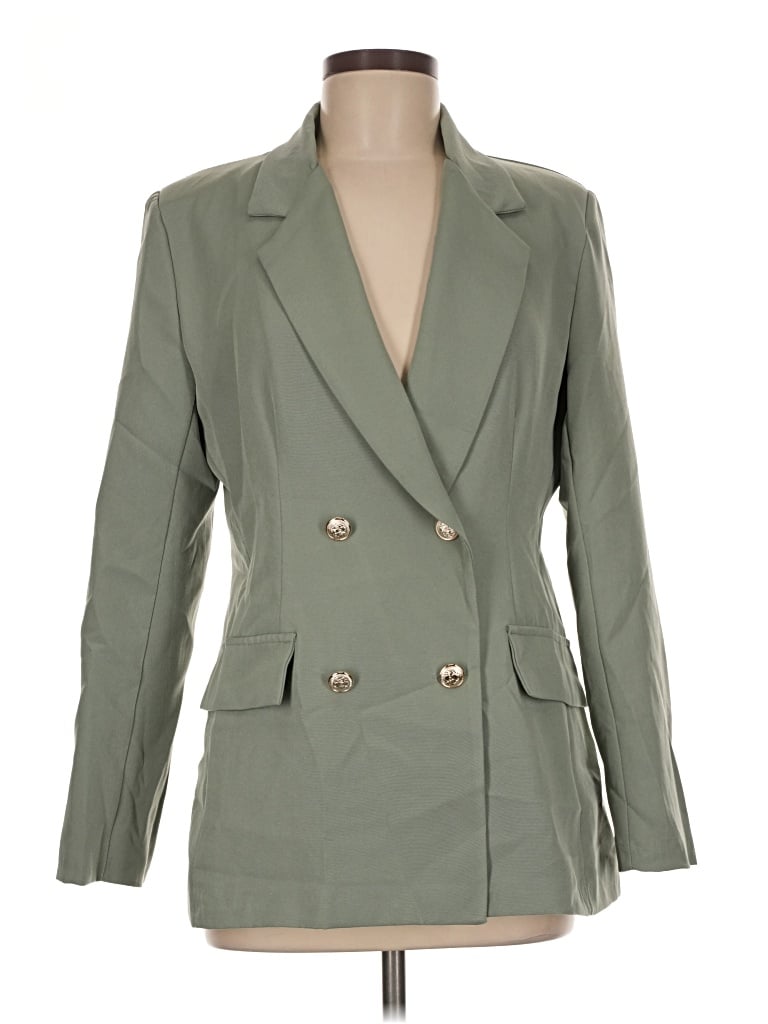 Pre-owned Boohoo Blazer Jacket In Green
