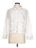 Sigrid Olsen 100% Linen Ivory 3/4 Sleeve Button-Down Shirt Size L - photo 1