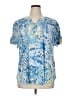 Links Tropical Blue Short Sleeve Blouse Size XL - photo 1
