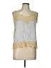 Flannel 100% Silk Gold Sleeveless Silk Top Size Lg (3) - photo 1