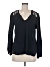 Lily White 100% Polyester Black Long Sleeve Blouse Size M - photo 1