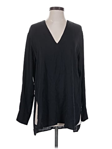 Helmut Lang Long Sleeve Silk Top (view 1)