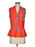 Tory Burch Orange Sleeveless Button-Down Shirt Size 4 - photo 1
