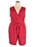 NY Collection Solid Red Romper Size 3X - photo 1
