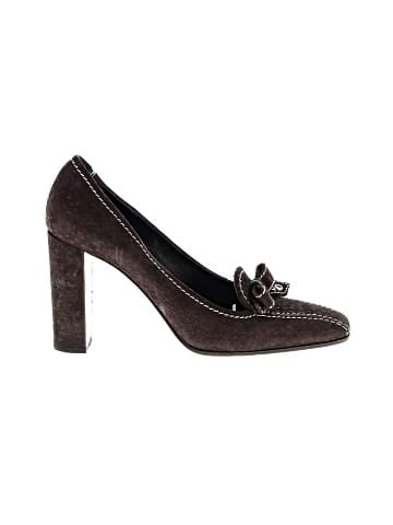 Prada Vintage Suede Bow Accent Heels (view 1)