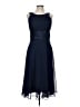 Connected Apparel 100% Polyester Solid Blue Cocktail Dress Size 12 - photo 1