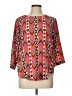 Buttons 100% Polyester Pink 3/4 Sleeve Blouse Size L - photo 1