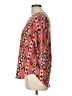Buttons 100% Polyester Pink 3/4 Sleeve Blouse Size L - photo 5