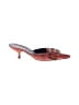 Prada 100% Leather Red Brown Vintage Leather Kitten Heels Size EU 37 1/2 - photo 1
