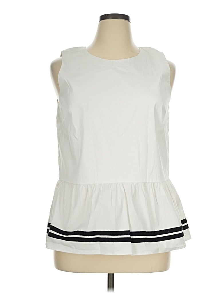 Pre-owned Halogen Sleeveless Blouse In White