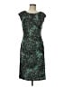 Connected Apparel Print Teal Cocktail Dress Size 8 - photo 1