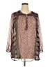 Lucky Brand Paisley Multi Color Brown Long Sleeve Blouse Size 2X - photo 1