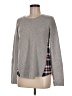 Aqua 100% Cashmere Plaid Gray Cashmere Pullover Sweater Size M - photo 1
