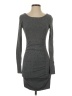 Express Solid Gray Casual Dress Size XS - photo 1