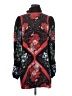 Alexander McQueen 100% Silk Red Black Long Sleeve Silk Top Size EU (IT) 38 / US 2 - photo 1