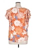 DR2 100% Polyester Orange Short Sleeve Blouse Size XL - photo 2