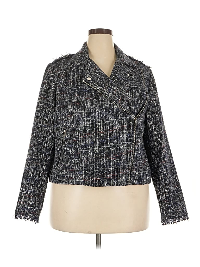 Pre-owned Eloquii Jacket In Gray
