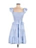 White Birch Checkered-gingham Blue Casual Dress Size L - photo 1
