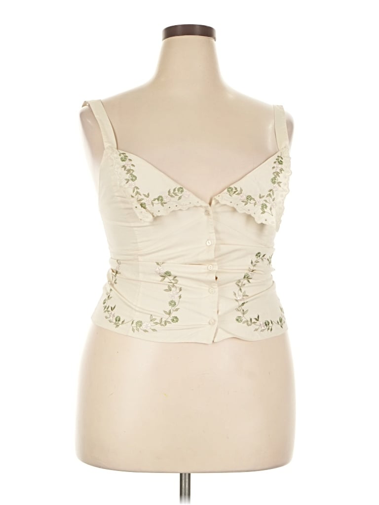 Zara Sleeveless Blouse In Ivory