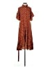 Easel 100% Polyester Polka Dots Brown Casual Dress Size S - photo 1
