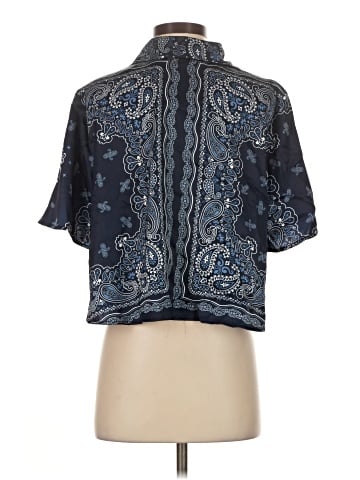 Aqua Short Sleeve Blouse (view 2)
