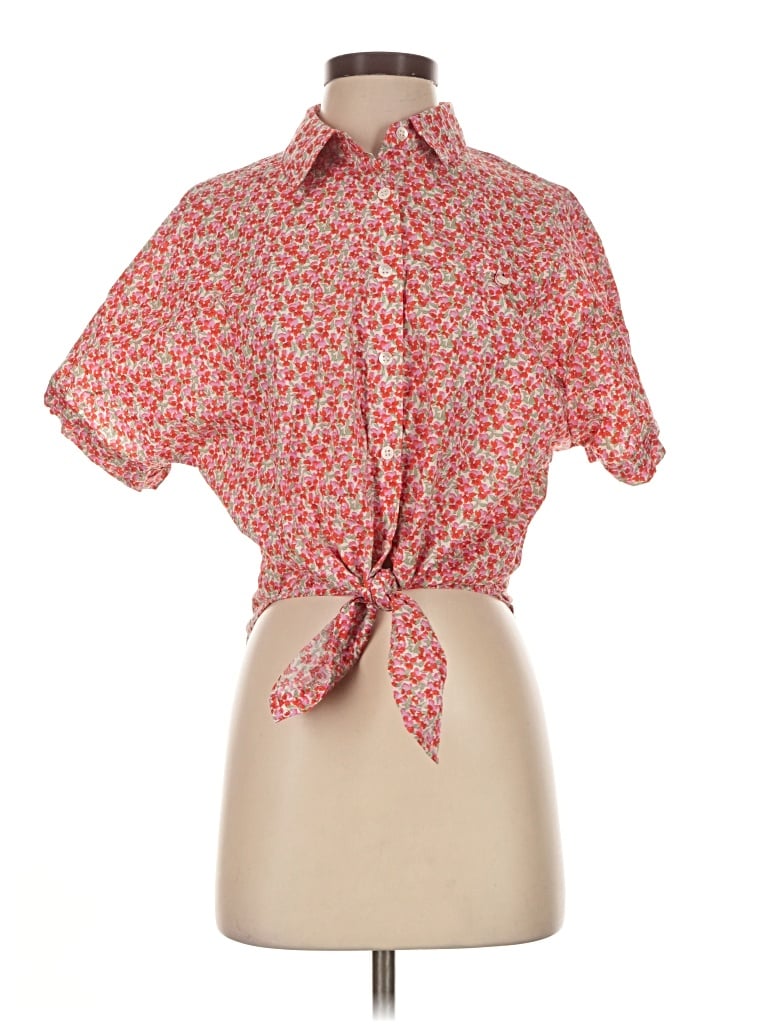 Pre-owned Frnch Short Sleeve Blouse In Red