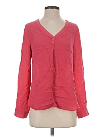 Ecru Long Sleeve Silk Top (view 1)