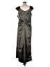 Xscape Metallic Solid Silver Green Cocktail Dress Size 14W - photo 2