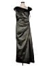 Xscape Metallic Solid Silver Green Cocktail Dress Size 14W - photo 1