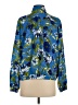 Susan Graver 100% Recycled Polyester Print Blue Track Jacket Size 2 - photo 2