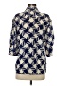 Karen Walker Chevron-herringbone Blue 3/4 Sleeve Button-Down Shirt Size 4 - photo 2