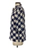 Karen Walker Chevron-herringbone Blue 3/4 Sleeve Button-Down Shirt Size 4 - photo 5
