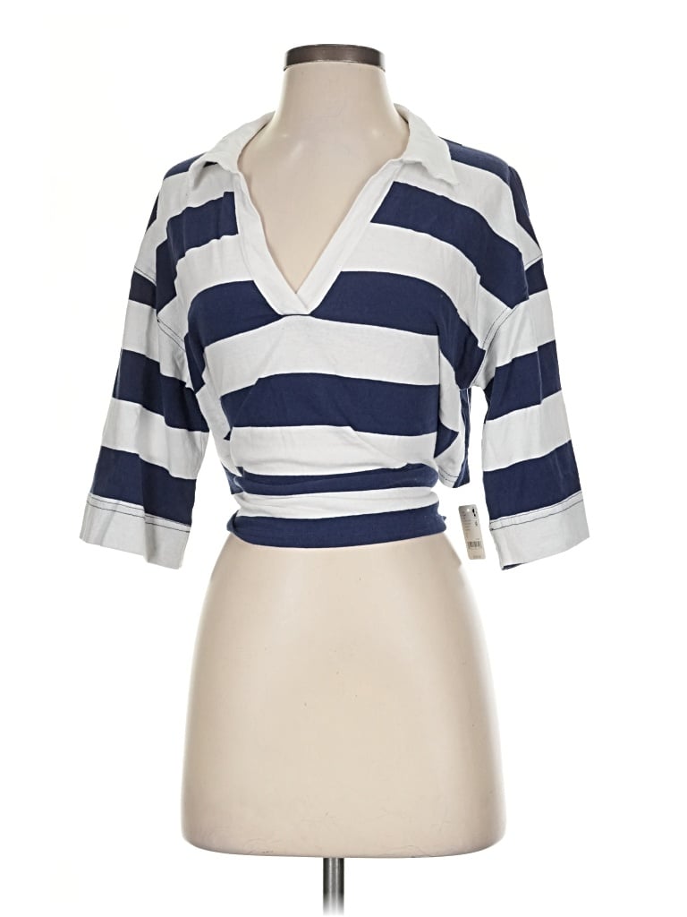 Pre-owned Free-est By Free People Short Sleeve Turtleneck In Blue