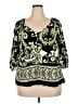 Cato 100% Rayon Black 3/4 Sleeve Blouse Size 18 - 20 - photo 1