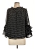 CeCe 100% Polyester Polka Dots Black 3/4 Sleeve Blouse Size L - photo 1