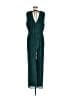 Francesca's 100% Polyester Solid Green Jumpsuit Size L - photo 2