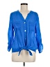 Ruby Rd. Blue 3/4 Sleeve Blouse Size M - photo 1