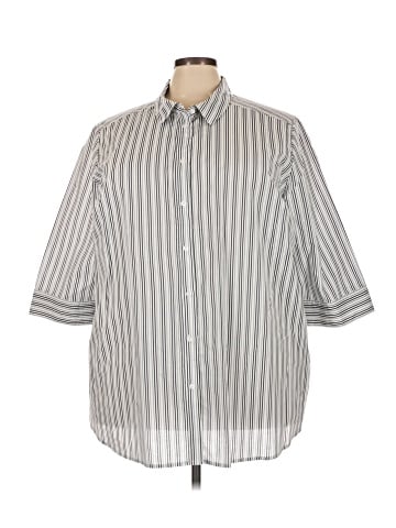 Roaman's 3/4 Sleeve Button-Down Shirt (view 1)