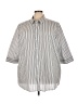 Roaman's Stripes Silver 3/4 Sleeve Button-Down Shirt Size 30 - photo 1