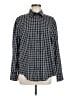 Zara Checkered-gingham Blue Long Sleeve Button-Down Shirt Size M - photo 1