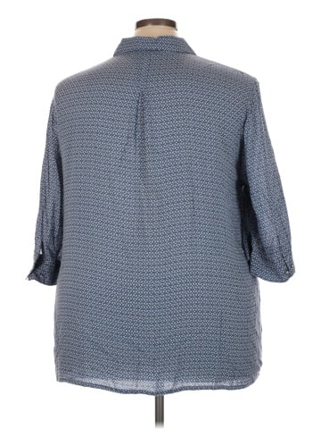 Ulla Popken 3/4 Sleeve Button-Down Shirt (view 2)