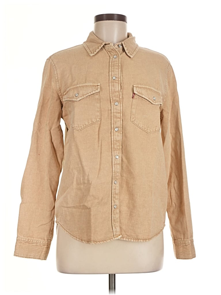 Pre-owned Levi's Long Sleeve Button Down Shirt In Tan