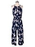 Wisp Floral Blue Jumpsuit Size 4 - photo 1