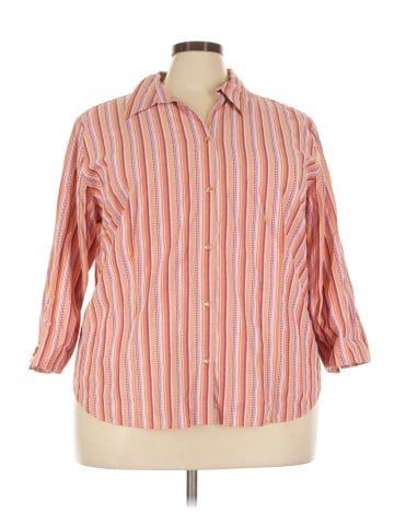 Karen Scott Sport 3/4 Sleeve Button-Down Shirt (view 1)