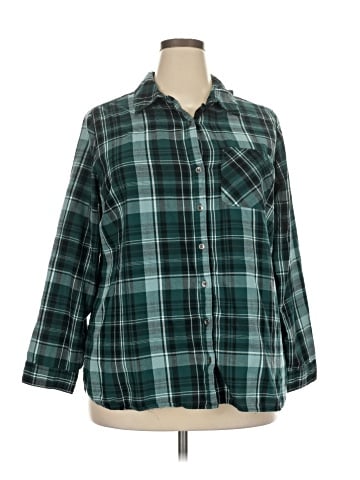 True Craft 3/4 Sleeve Button-Down Shirt (view 1)