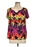 Worthington Purple Short Sleeve Blouse Size L - photo 1