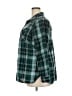 True Craft 100% Cotton Plaid Teal 3/4 Sleeve Button-Down Shirt Size 2X - photo 5