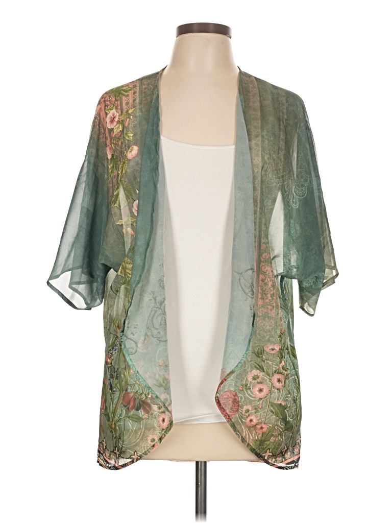 Pre-owned Unbranded Kimono In Green